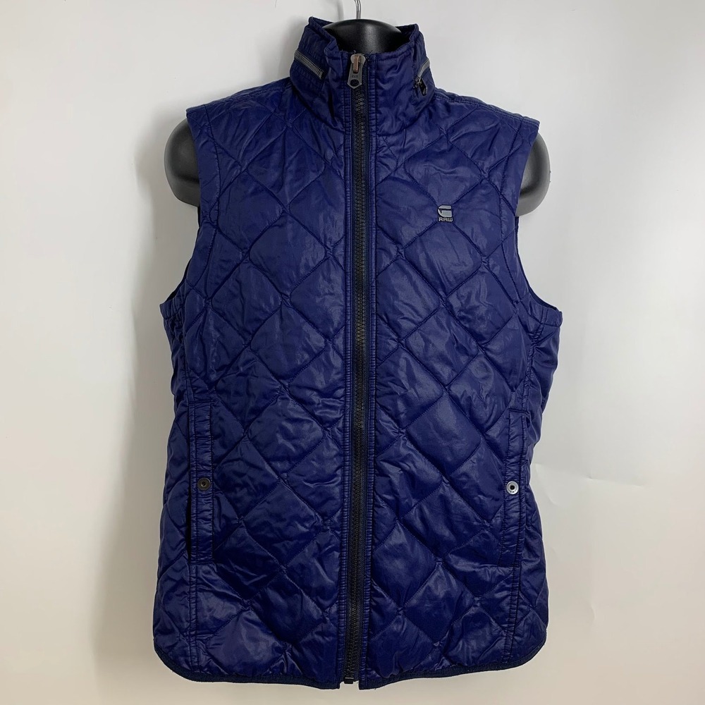 G-Star RAW Mens Edla Quilted Puffer Vest Full Zip Sleeveless Jacket Size M